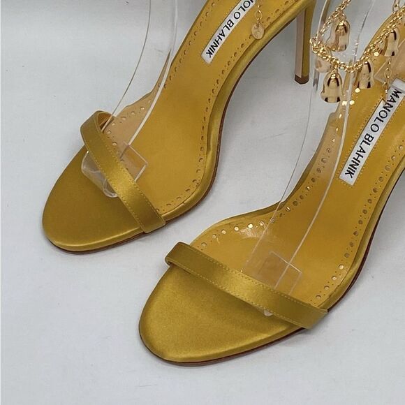 Manolo Blahnik Campanillasan 105MM Satin Sandals size 37 - Picture 7 of 13